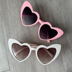 TWO Pairs of Heart-Shaped Cat-Eye Sunglasses
